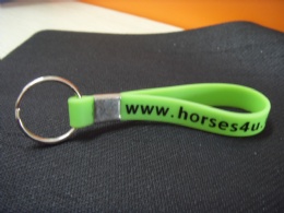 Custom LOGO Embossed or Debossed Silicone Wristband Keychain